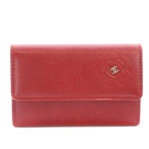 カメリア ココマーク カードケース パスケース 16番台 レザー レッド