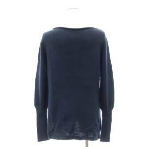L'Appartement GIZA COTTON ボートネックプルオーバー ニット カットソー 長袖 F 紺 ネイビー