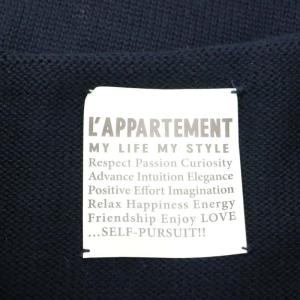 L'Appartement GIZA COTTON ボートネックプルオーバー ニット カットソー 長袖 F 紺 ネイビー