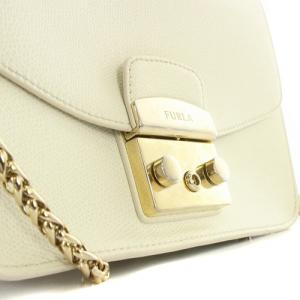 FURLA メトロポリス チェーン ショルダーバッグ レザー 白 ホワイト