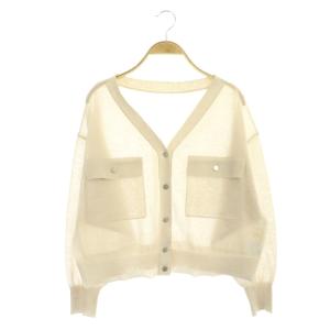 22SS シアールースニットカーディガン 長袖 Vネック 36 ベージュ