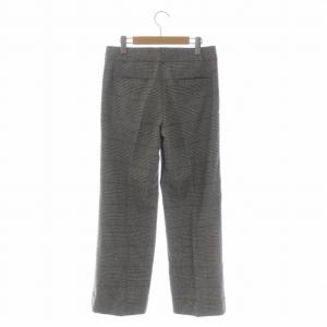 Brooks Brothers シックツイード グレンチェック ワイドパンツ ジッパーフライ ウール 6 黒 ベージュ 青