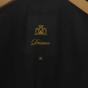 Drawer メルトンチェスターコート アウター ウール 36 黒 ブラック