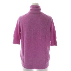 Drawer カシミヤシルク ショートスリーブプルオーバー ニット カットソー タートルネック 半袖 1 ピンク