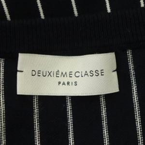 Deuxieme Classe PINSTRIPEクルーネックニット カットソー 長袖 ストライプ 紺 白 ネイビー ホワイト