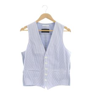 ESTNATION ジャケット ベスト セット テーラード 背抜き 前開き M 青 白 ブルー ホワイト