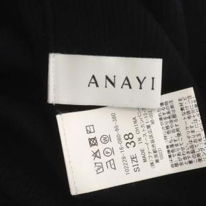 ANAYI 22AW ウールシルクリブ プルオーバー ニット セーター 長袖 タートルネック 38 黒 ブラック