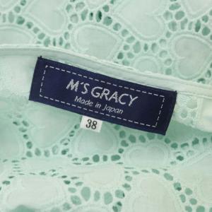 M'S GRACY ハートモチーフシャツワンピース 膝丈 半袖 カットワーク 38 ミントグリーン 311322