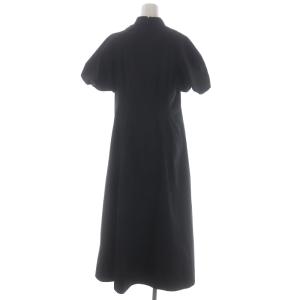 CELFORD 21AW ECOPETブロードアシメショルダーワンピース ロング マキシ丈 半袖 38 黒 ブラック