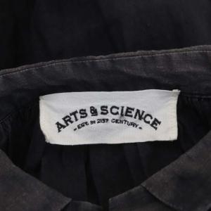 ARTS&SCIENCE ピンタック フレア プルオーバーシャツ チュニック 長袖 リネン 1 黒 ブラック