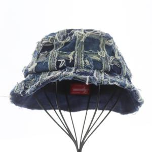 Supreme 23SS FRAYED PATCHWORK DENIM CRUSHER バケットハット インディゴ