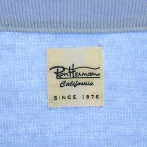 Ron Herman パイルカーディガン ニット 長袖 コットン L 水色 ライトブルー