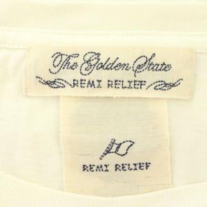 REMI RELIEF CALIFORNIA プリントTシャツ カットソー 半袖 コットン L オフホワイト ピンク