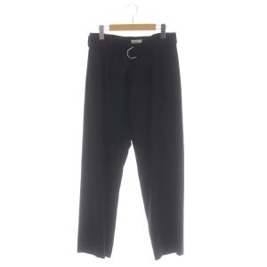 ベルトウールパンツ ワイド 36 黒 ブラック