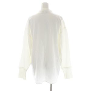 AMERICANA コットン ヘンリーネック カットソー 長袖 チュニック丈 白 ホワイト