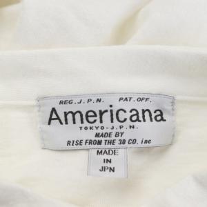 AMERICANA コットン ヘンリーネック カットソー 長袖 チュニック丈 白 ホワイト
