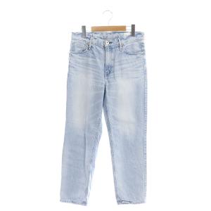 22SS THE HIS スリムデニムパンツ ジーンズ テーパード ジッパーフライ ダメージ加工 23 水色 ライトブルー