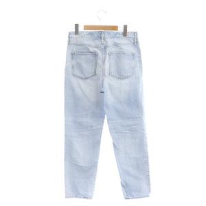 upper hights 22SS THE HIS スリムデニムパンツ ジーンズ テーパード ジッパーフライ ダメージ加工 23 水色 ライトブルー