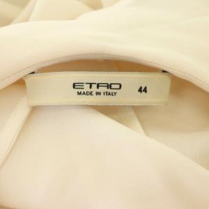 ETRO フリルブラウス シャツ 長袖 前開き シルク 44 ライトベージュ
