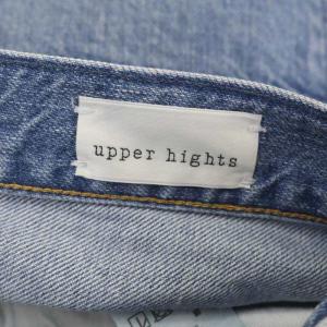 upper hights THE WOMAN デニムパンツ ジーンズ テーパード ハイライズ ダメージ加工 24 ライトブルー