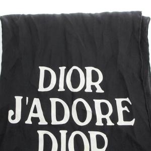Christian Dior シルク J'ADORE DIOR ストール 黒 ブラック 白 ホワイト