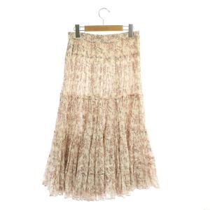 ISABEL MARANT ETOILE ELFA フレア スカート 総柄 ロング 38 オフホワイト ピンク 黒