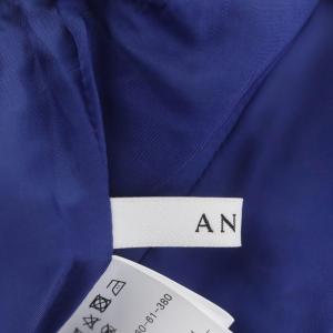 ANAYI ノースリーブ 花柄 タック ワンピース ひざ丈 38 青 ブルー ベージュ