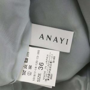 ANAYI ノースリーブ 花柄 ワンピース ひざ丈 36 ライトグレー ピンク ブラック