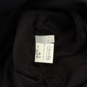 ANAYI 総柄 刺繍ノースリーブ ワンピース 膝丈 38 紺 ネイビー