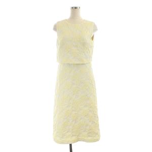 22SS ビッグフラワージャガードセットアップワンピース ロング ノースリーブ 38 クリーム