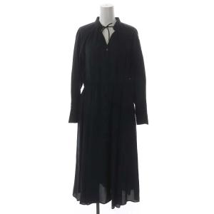 長袖 ロングワンピース シャツワンピース 36 濃紺 ネイビー