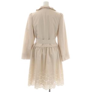 M'S GRACY カットワークコート ベルト 襟付き 40 ピンクベージュ