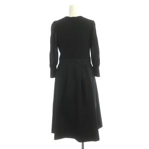M'S GRACY ベルト切替ワンピース ロング 九分袖 40 黒 ブラック