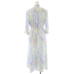 Grace Class 23SS ヌーボーフラワープリントワンピース ロング 七分袖 スキッパー 36 マルチカラー