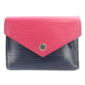 M62204 エピ ポルトフォイユ ヴィクトリーヌ 三つ折り財布 ネイビー ピンク