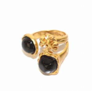 TORY BURCH ROXANNE SMALL RING リング 指輪 ストーン ロゴ 14号 ゴールド アクセサリー ジュエリー