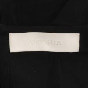 Merlette コットンローン はしごレース ティアード ドレス ワンピース ロング ミモレ丈 七分袖 XS ブラック