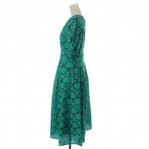 ANAYI モザイクエンブロイダリータックワンピース 刺繍 レース フレア ミモレ ロング フレンチスリーブ タグ付き 2点セット ロングキャミソール付き