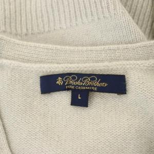 Brooks Brothers アーガイル柄 カーディガン ニット カシミヤ 長袖 L ライトブルー 青 オフホワイト