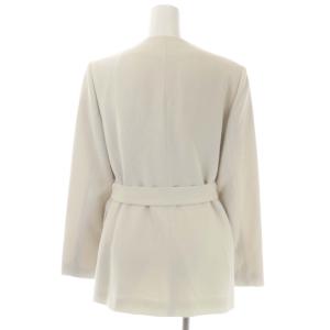ANAYI 23SS ノーカラージャケット ストレッチクロスベルト 総裏地 38 ライトベージュ