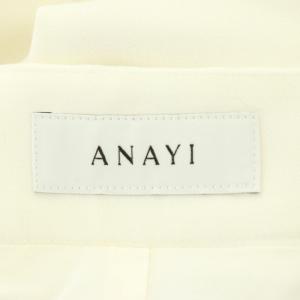 ANAYI 21AW ストレッチツイルセミワイドパンツ ジッパーフライ 36 白 ホワイト