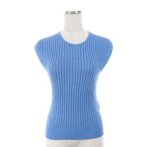 ANAYI 21SS ワシリブフレンチスリーブ プルオーバー ニット カットソー 38 ライトブルー
