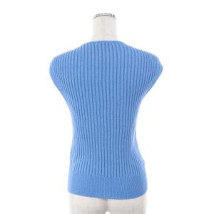 ANAYI 21SS ワシリブフレンチスリーブ プルオーバー ニット カットソー 38 ライトブルー