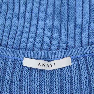 ANAYI 21SS ワシリブフレンチスリーブ プルオーバー ニット カットソー 38 ライトブルー