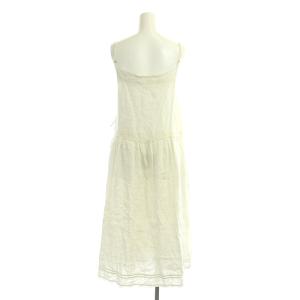 nest Robe リネンカシュクールワンピース ロング マキシ丈 ノースリーブ キャミワンピ F 生成り エクリュ