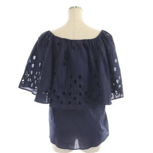 Grace Class セットアップ 上下 キカカットワークトップ×キカカットワークスカート ブラウス 半袖 フレアスカート ロング 36 紺 ネイビー