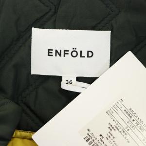 ENFOLD PEタフタノーカラーコート キルティング 36 チャコールグレー
