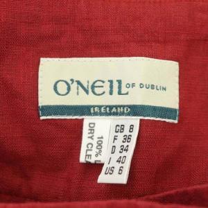 O'NEIL OF DUBLIN リネンラップスカート ロング フレア プリーツ US6 赤 レッド