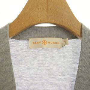 TORY BURCH ロゴボタン Vネックカーディガン ニット 長袖 XS グレー