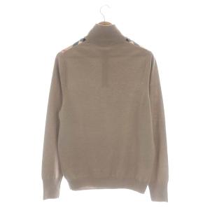 BURBERRY BRIT ノバチェック ハーフジップニット セーター 長袖 ウール S グレージュ